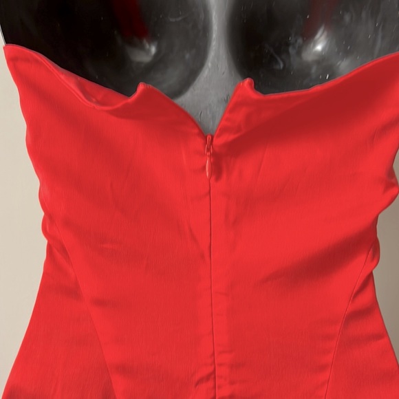 Halter Neck Red Mid-Thigh Dress, Size small - Picture 4 of 6